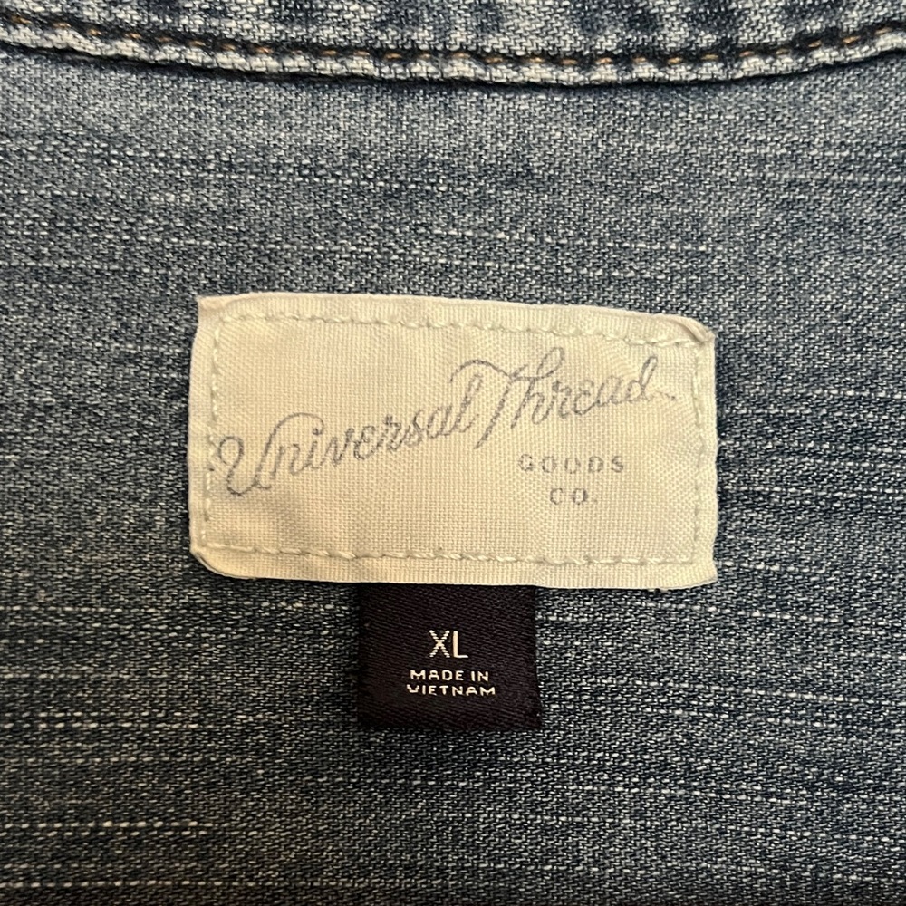 Universal Thread Denim Blue Button Down Shirt - Picture 5 of 5